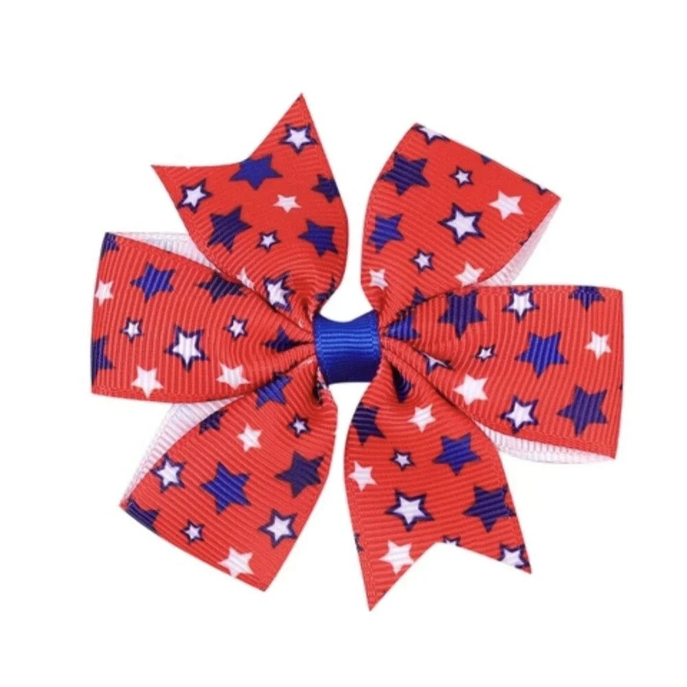 🇺🇸 America 250 Celebration USA Girls Hair Bow Set Patriotic 4th of July New